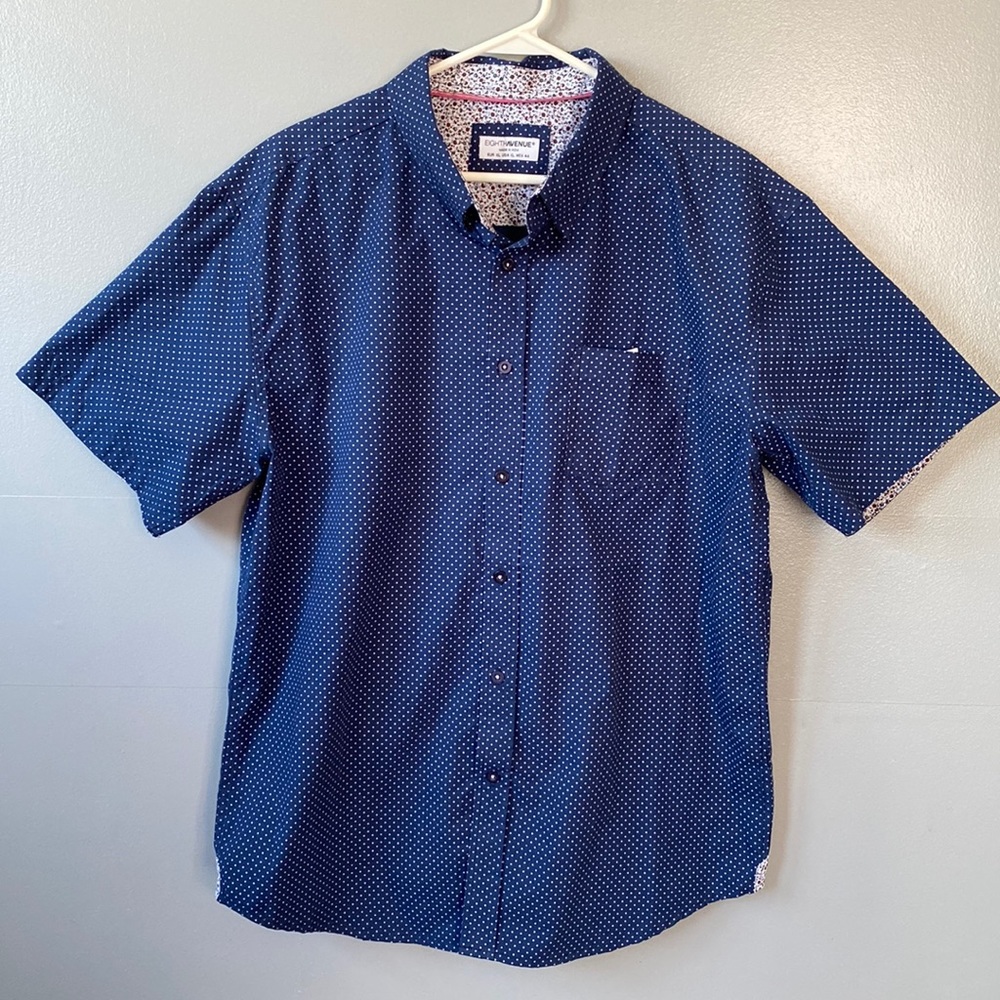 Eighth Avenue Short Sleeve Polka Dot Button Up